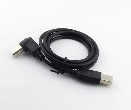 2x USB 2 0 A Male to USB B Male Up Angle Printer Cable Scanner Cord Black 3ft 1m