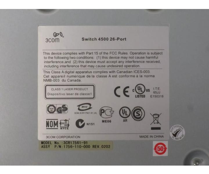 26-Port 3CR17561-91 3COM