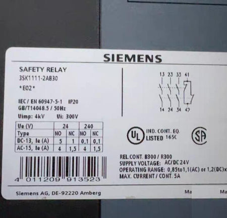 3SK1111-2AB30 AC DC 24V 0 85-1 1V AC 1 2V DC 5A
