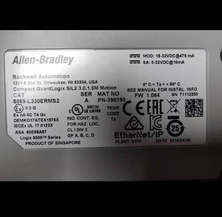 5069-L330ERMS2 Allen BradleySer A GuardLogix 5380