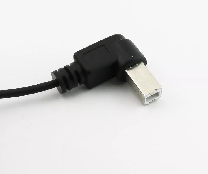 5FT Spiral Coiled USB 2 0 B Right Angle Male to A Right Angled Male Plug Cable