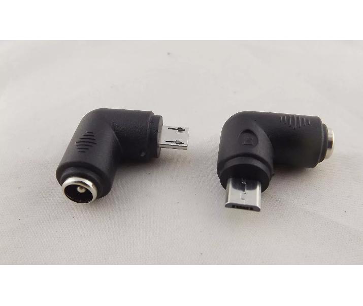 5 5mm x 2 1mm Female to Micro USB 5 Pin Male Right Angle DC Power Supply Adapter