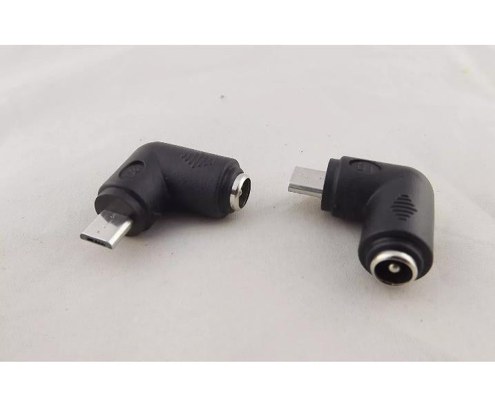 5 5mm x 2 1mm Female to Micro USB 5 Pin Male Right Angle DC Power Supply Adapter