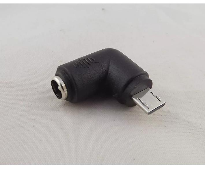 5 5mm x 2 1mm Female to Micro USB 5 Pin Male Right Angle DC Power Supply Adapter