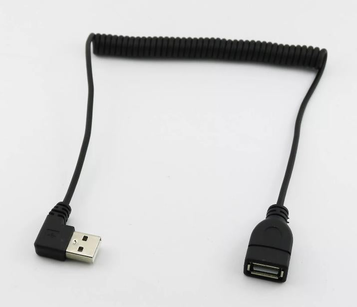 5ft USB 2 0 A Female to Male Left Angled Spiral Coiled Extension Cable Cord 1 5m