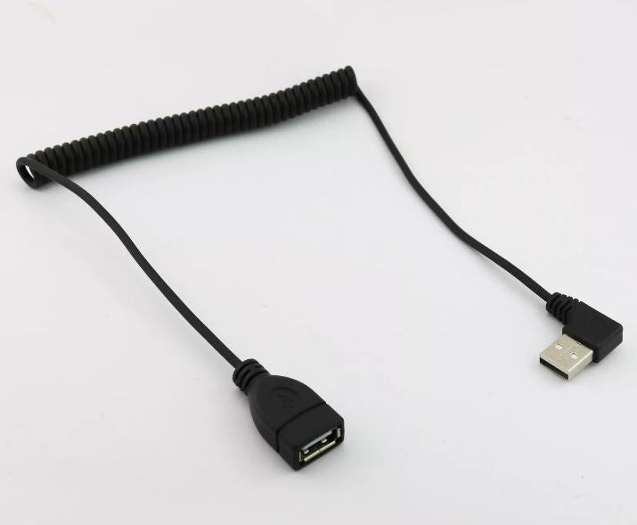 5ft USB 2 0 A Female to Male Left Angled Spiral Coiled Extension Cable Cord 1 5m
