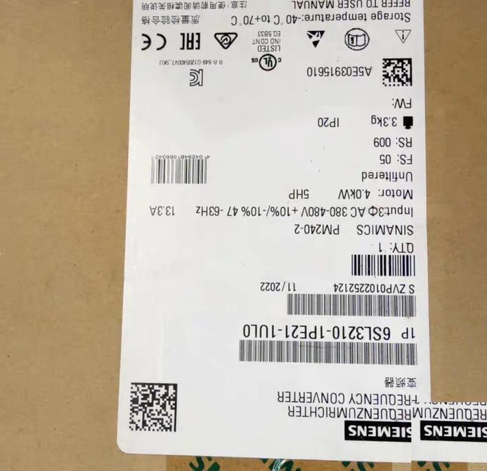 6SL3210-1PE21-1UL0 PM240-2 3 AC 380-480V 3 AC 0-550Hz 4 0kW 5HP IP20 3 3kg FS 05 RS 009