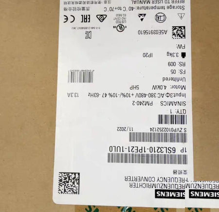 6SL3210-1PE21-1UL0 PM240-2 3 AC 380-480V 3 AC 0-550Hz 4 0kW 5HP IP20 3 3kg FS 05 RS 009