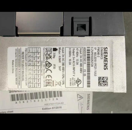 6SL3210-1PE21-1UL0 PM240-2 3 AC 380-480V 3 AC 0-550Hz 4 0kW 5HP IP20 3 3kg FS 05 RS 009