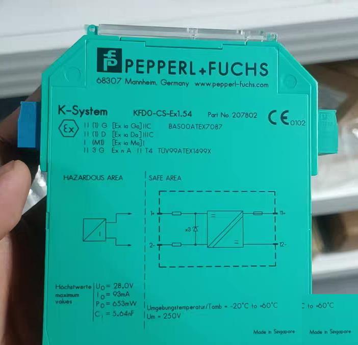 74 PEPPERL FUCHS KFDO-CS-Ex1 54 207802 K-System Ex ia Ga IIC 28V 93mA 653mW -20℃ 60℃ PEPPERL FUCHS KFDO-CS-Ex1 54 207802 K-System Ex ia Ga IIC 28V 93mA 653mW -20℃ 60℃