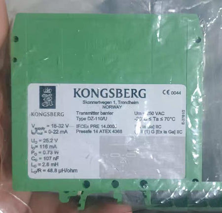 98 KONGSBERG DZ-110 U 18-32V 0-22mA 25 2V 116mA ATEX KONGSBERG DZ-110 U 18-32V 0-22mA 25 2V 116mA ATEX