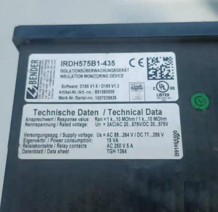 99 BENDER IRDH575B1-435 LCD AC DC BENDER IRDH575B1-435 LCD AC DC 1k-10MΩ AC 20-575V DC 20-575V