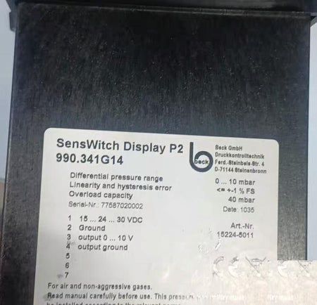 99 Beck P2 990 341G14 0-10 mbar 1 Beck P2 990 341G14 0-10 mbar 1