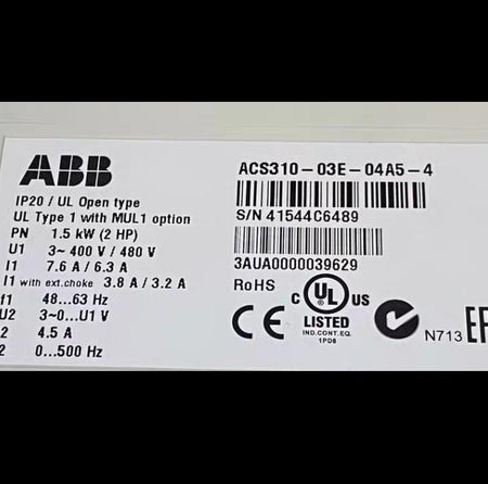 ABB ACS310-03E-04A5-4 1 5KW