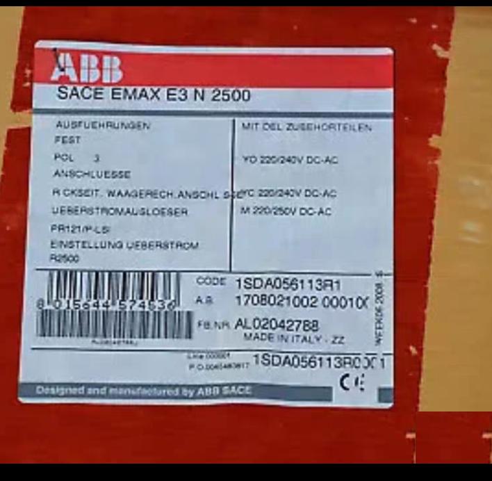 ABB SACE EMAX E3 N 2500 1SDA05613R1 NEW OVP