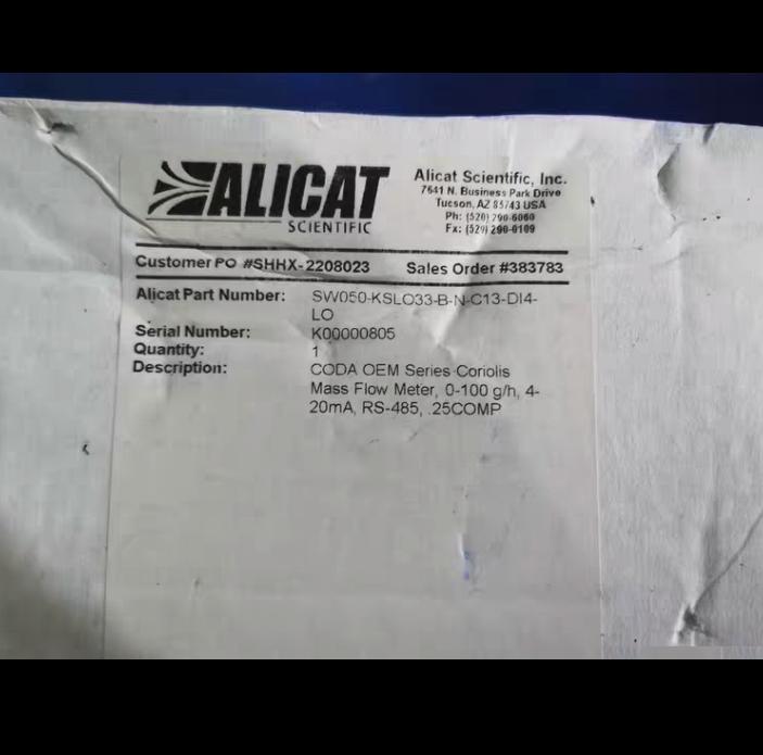 ALICAT CODA SW050-KSLO33-B-N-C13-DI4-LO 0-100g h RS-485 25COMP 1 1