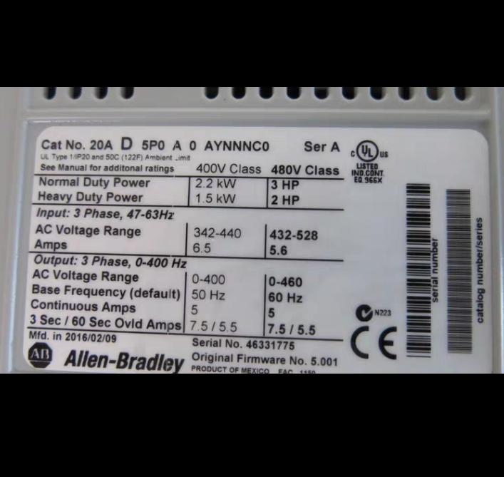 ALLEN BRADLEY 20AD5P0A0AYNNNC0
