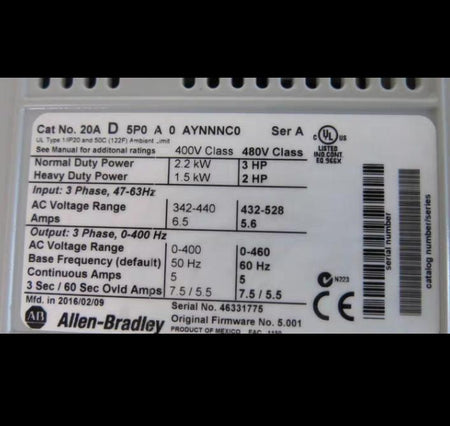 ALLEN BRADLEY 20AD5P0A0AYNNNC0
