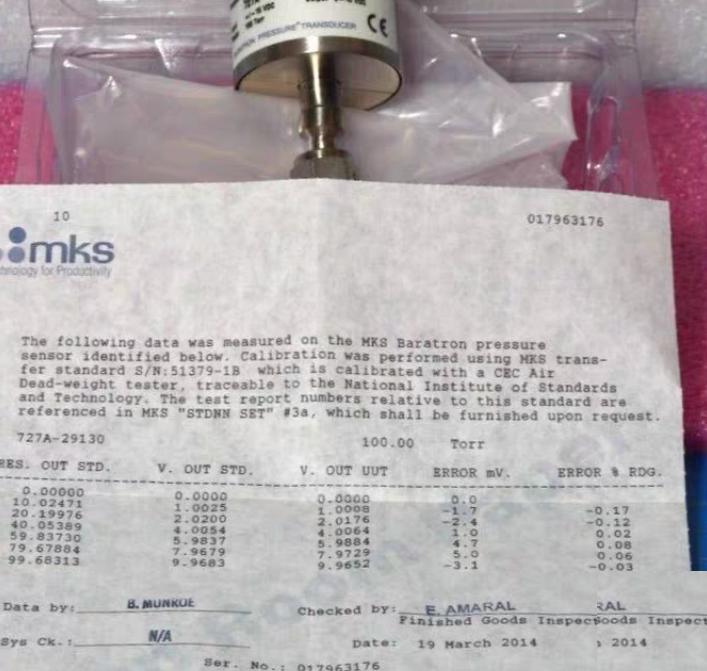 AMAT 1350-00611 MKS 727A-29130 BARATRON HEATED 100 TORR 9 PIN DSUB