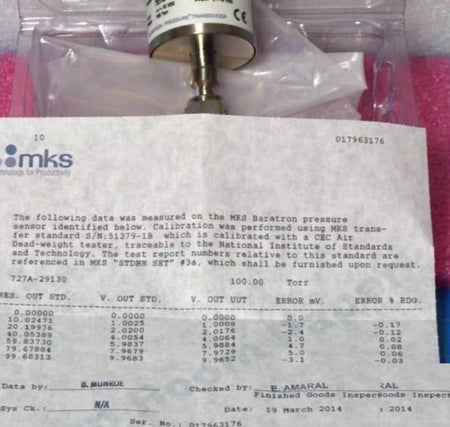 AMAT 1350-00611 MKS 727A-29130 BARATRON HEATED 100 TORR 9 PIN DSUB