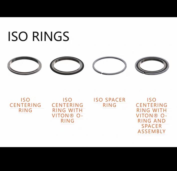 AMAT 3700-01743 ISO 200 Nor-Cal ISO-200-CR-AV ISO 200 Aluminum Centering Rings with Viton O-ring and Aluminum Spacer Ring 23