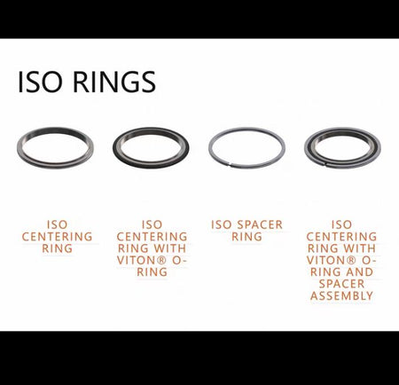 AMAT 3700-01743 ISO 200 Nor-Cal ISO-200-CR-AV ISO 200 Aluminum Centering Rings with Viton O-ring and Aluminum Spacer Ring 23