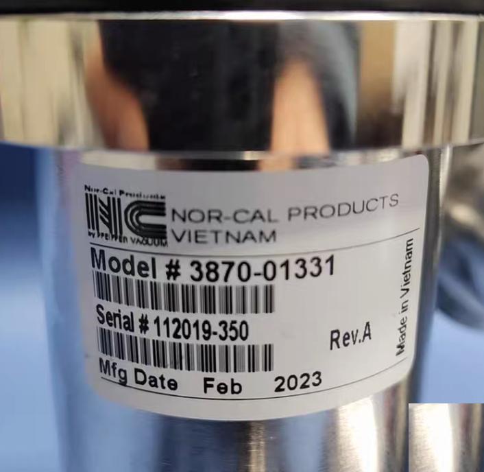 AMAT 3870-01331 KF50 Nor-Cal Products 3870-01331 Rev A in line pneumatic valve 9 2023 2