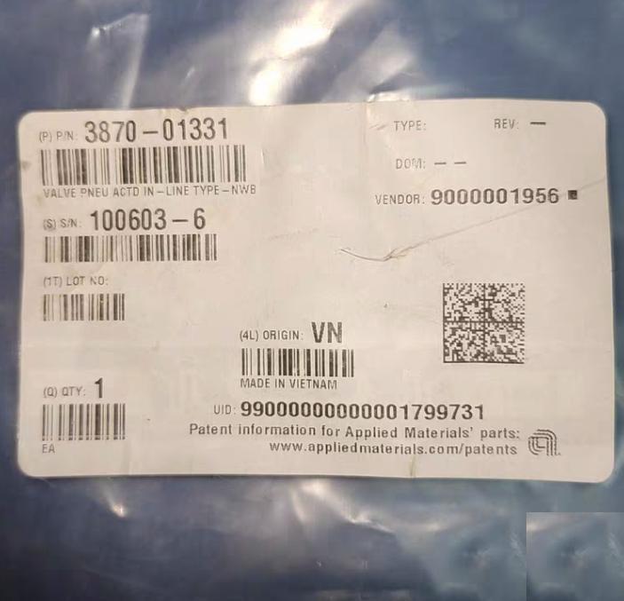 AMAT 3870-01331 KF50 Nor-Cal Products 3870-01331 Rev A in line pneumatic valve 9 2023 2