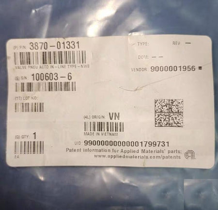 AMAT 3870-01331 KF50 Nor-Cal Products 3870-01331 Rev A in line pneumatic valve 9 2023 2