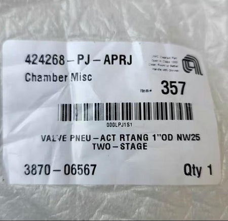 AMAT 3870-06567 MKS 100016885VALVE PNEU- ACT RTANG 1 OD NW25TWO STAGEVLVLPJ2 25AK 90BYPS 7 9 2 5