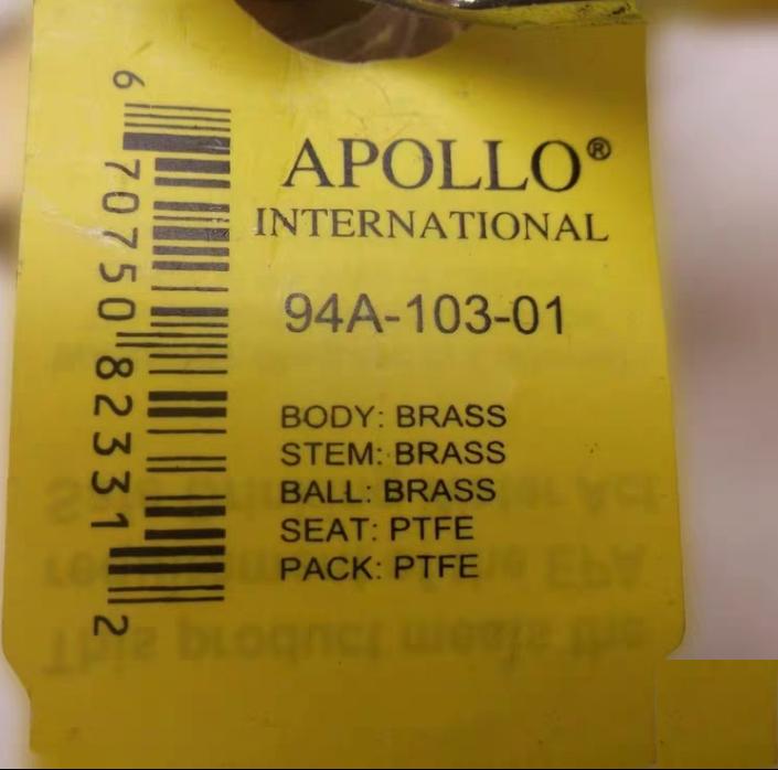 APOLLO 94A-103-01 Bronze Ball Valve Inline Lever 1 2