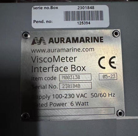 AURAMARINE ViscoMeter Interface Box N903138 100-230VAC 6W 2