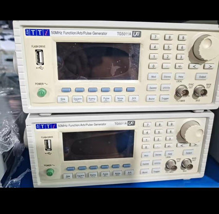 Aim-TTi TG5011A 50MHz dds prbs sin x x 0 001mhz 50MHz 14 1μHz μ v 20mV 20V Peak Peak 50ohms - 128K 125MS s USB LCD am fm pm pwm f bspk sum prbs windows plus USB LAN LXI