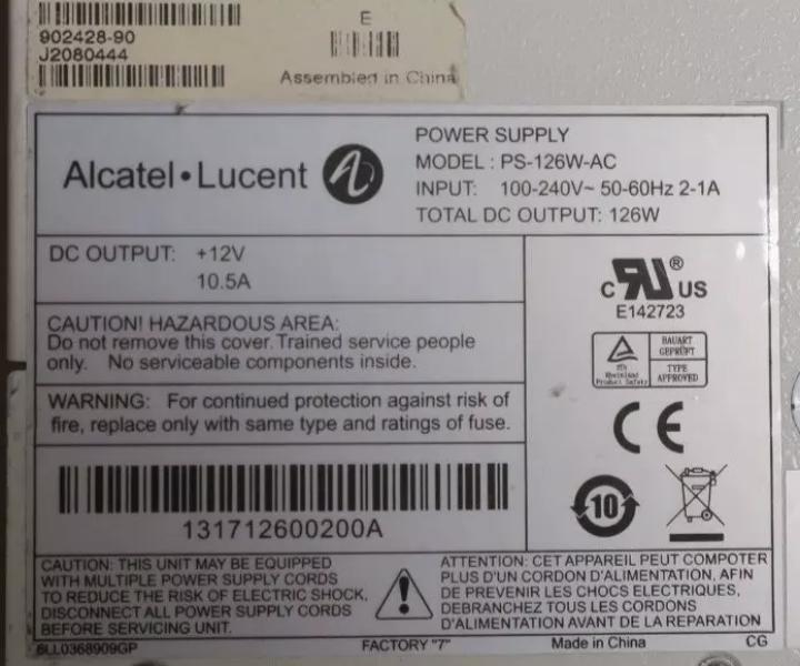 Alcatel-Lucent Non-PoE 902428-90 126W