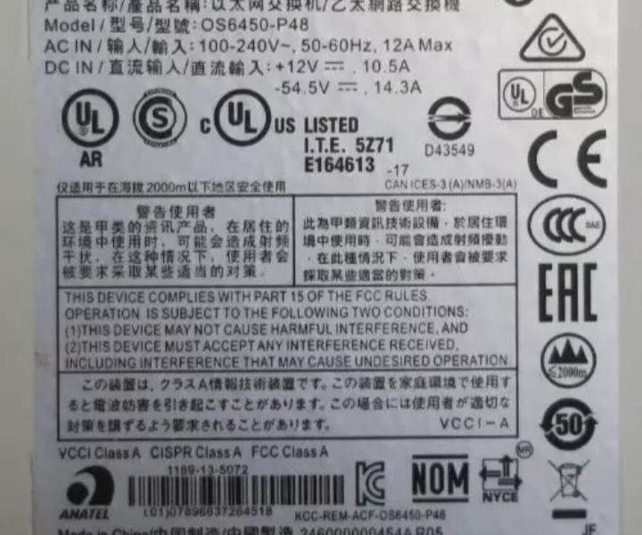 Alcatel-Lucent OS6450-P48 1GbE RJ45 10Gb