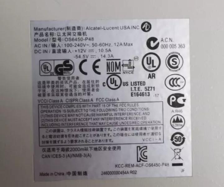 Alcatel-Lucent OS6450-P48 RJ45 10Gb