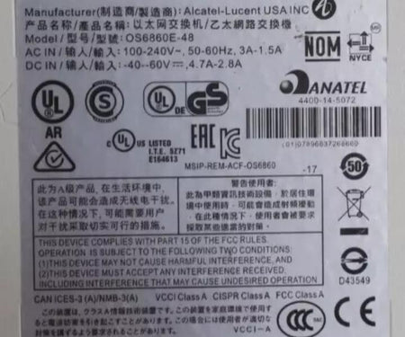 Alcatel-Lucent OS6860E-48 1GbE