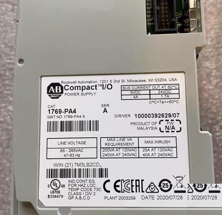 Allen-Bradley 1769-L36ERM CompactLogix 1769-PA4