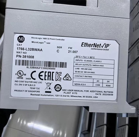 Allen-Bradley MicroLogix 1400 32 1766-L32BWAA EtherNet IP DC AC 12-24VDC 1440VA