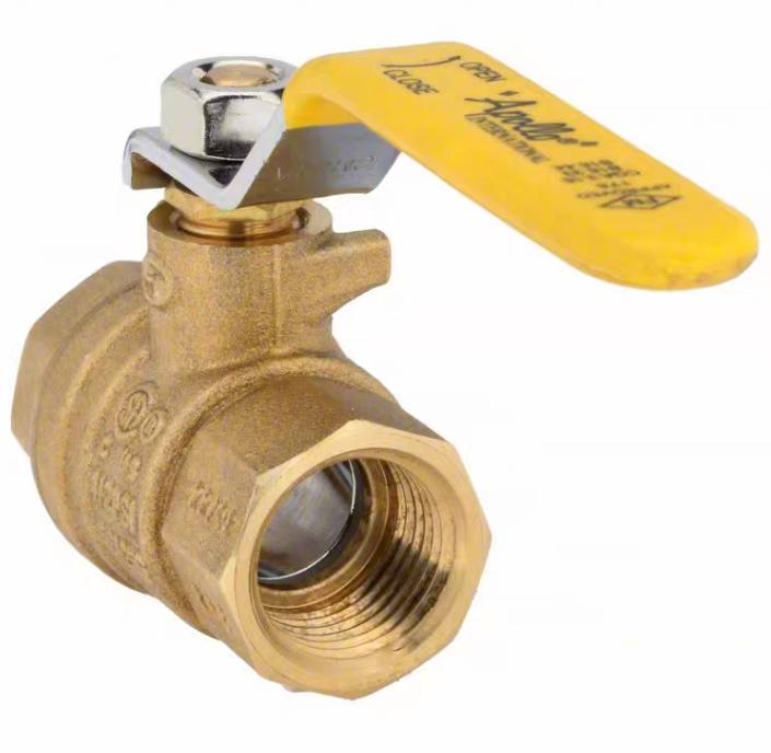 Apollo 94A-103-01 21 Apollo™ 94A-103-01 2-Piece Ball Valve 1 2 FNPT Brass Body Full Port Gas PTFE 600 psi Max Pressure CWP