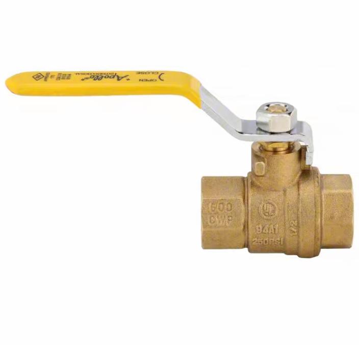 Apollo 94A-103-01 21 Apollo™ 94A-103-01 2-Piece Ball Valve 1 2 FNPT Brass Body Full Port Gas PTFE 600 psi Max Pressure CWP