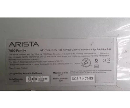 DCS-7140T-8S-F 10GbE RJ45 10GbE