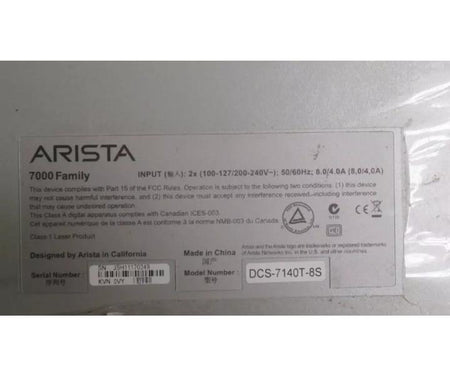 DCS-7140T-8S-F 10GbE RJ45 10GbE