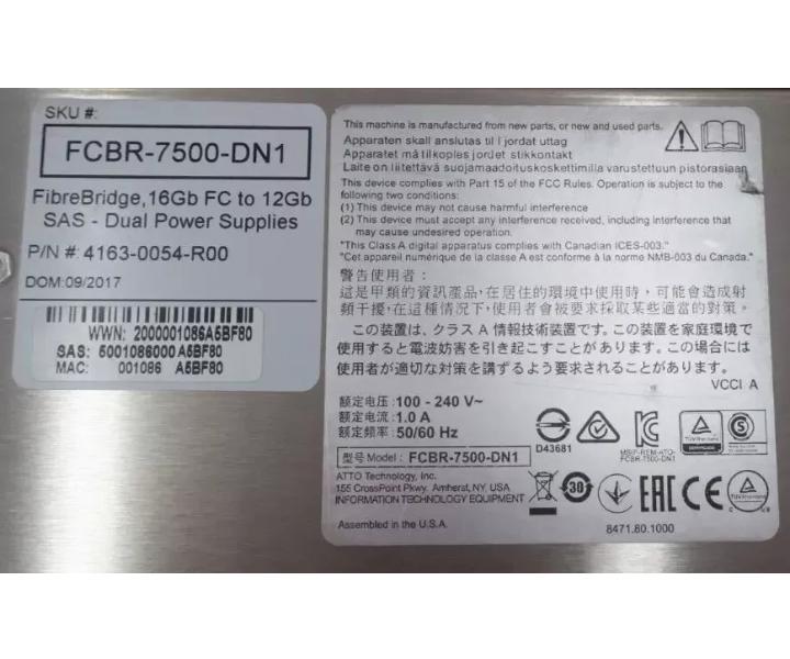 FCBR-7500-DN1 4163-0054-R00 7500N 16Gb 12Gb