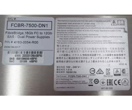 FCBR-7500-DN1 4163-0054-R00 7500N 16Gb 12Gb