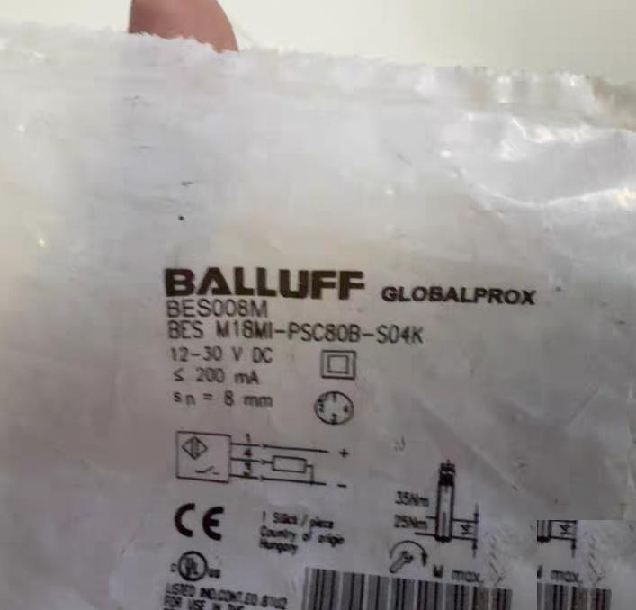 BALLUFF BES008M BES M18MI-PSC80B-S04K 12-30V DC 200mA 8mm