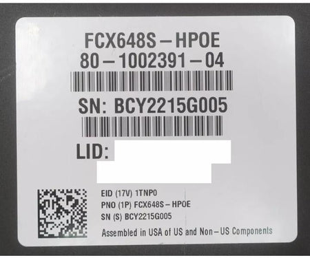 FCX648S-HPOE 1GbE RJ45 1GbE