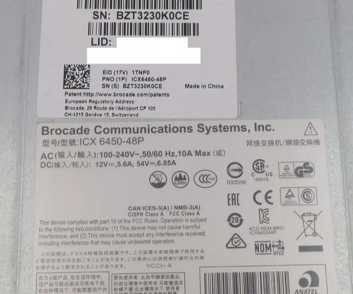 ICX6450-48P 48-Port 1GbE RJ45 2x10Gb
