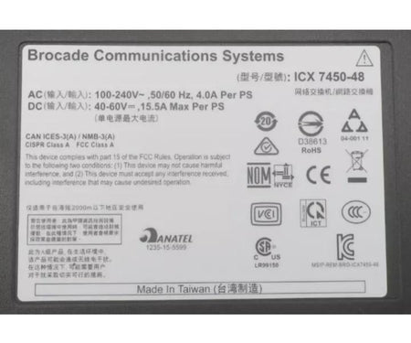 7450-48 ICX7400-4x10GF 1GbE RJ45 4x10Gb