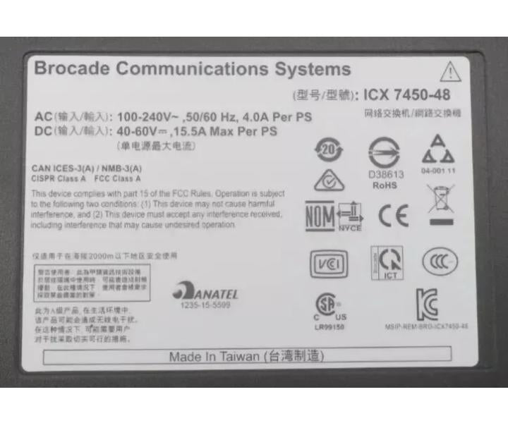 7450-48 ICX7400-4x10GF 1GbE RJ45 4x10Gb